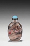 AN INSIDE-PAINTED 'DRAGONS' GLASS SNUFF BOTTLE