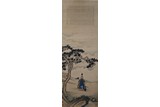ZHANG TINGYAN: COLOR AND INK ON SILK 'FIGURE' PAINTING