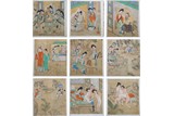 COLOR AND INK ON SILK EROTIC SCENE HANDSCROLL