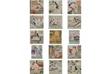 A SET OF FIFTEEN ANONYMOUS EROTIC SCENE PAINTINGS