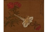 MA YUANYU: COLOR AND INK ON SILK ‘FLOWER’ PAINTING