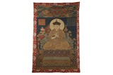 A MAGNIFICENT IMPERIAL EMBROIDERED KESI PANEL DEPICTING JAMCHEN CHOJEY