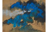 ZHANG DAQIAN: COLOR AND INK ON SILK 'THREE GORGES' PAINTING