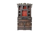 A HUANGHUALI AND MIXED WOOD ALTAR CABINET