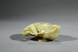 A WHITE JADE CARVED 'DUCK' WASHER 