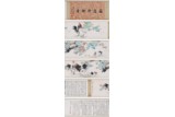 WANG XUETAO: COLOR AND INK ON PAPER HANDSCROLL 