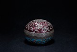 AN ENAMELLED SILVER BOX AND COVER