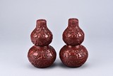 A PAIR OF DOUBLE GOURD CINNABAR LACQUER BOXES