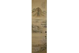 LU XIAOMAN: INK AND COLOR ON SILK 'LANDSCAPE' PAINTING