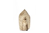 A CHINESE WHITE MARBLE STATUE OF STANDING BUDDHA