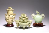 A GROUP OF THREE JADE VESSELS