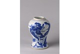 A BLUE AND WHITE 'DEER AND CRANE' VASE