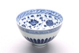 A BLUE AND WHITE 'LOTUS' BOWL 